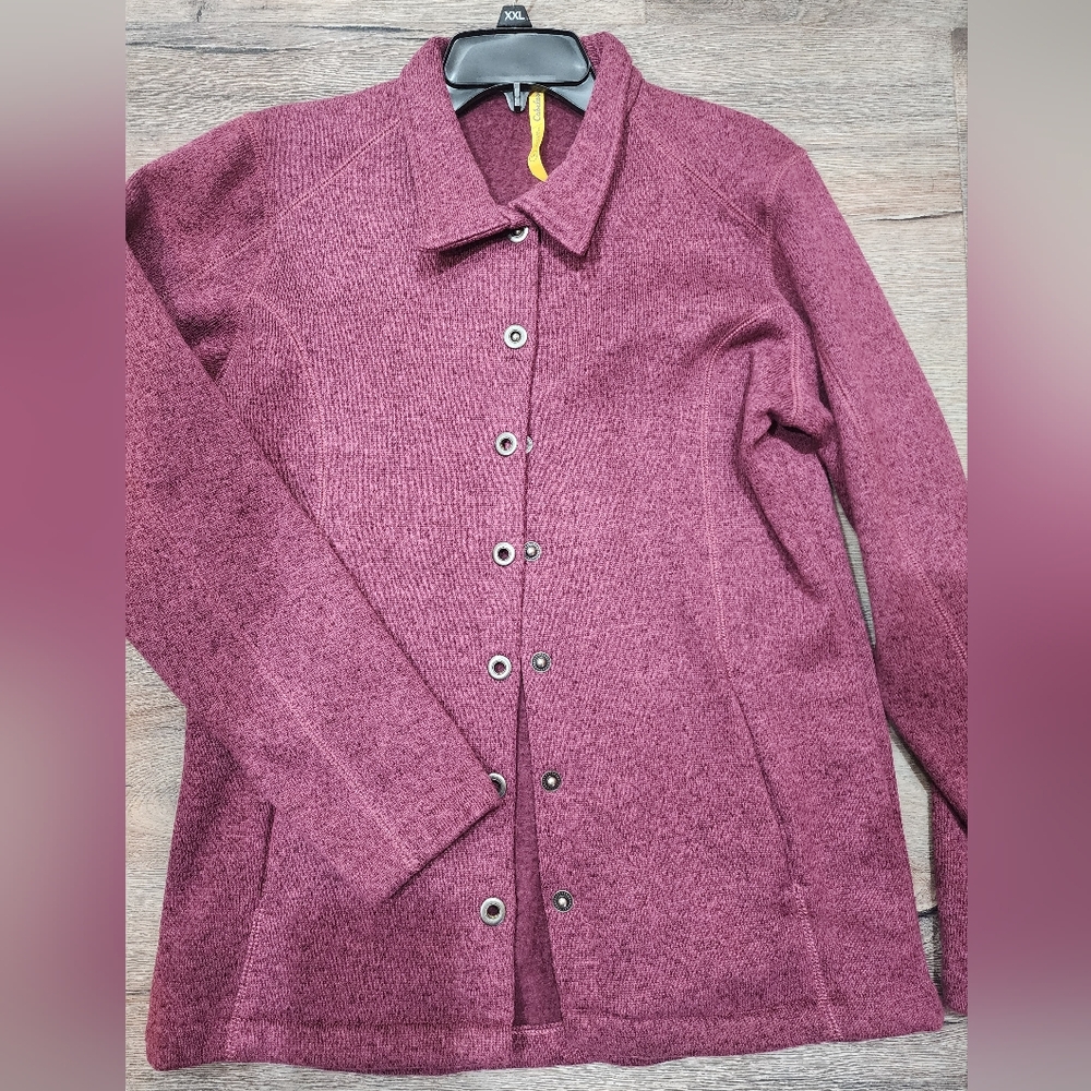 Women Fleece Shirt Jacket Pink Cabelas Large L New